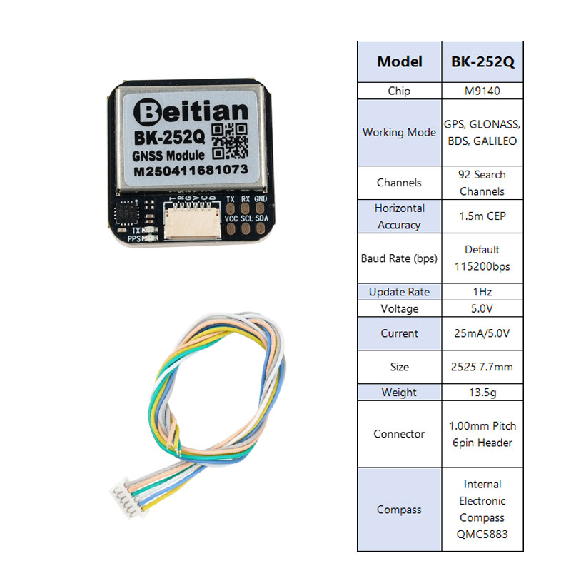 Drone Compass - Beitian BK-252Q GPS GNSS Módulo QMC5883